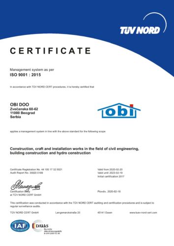 certificate ISO 9001 2015 until 2023